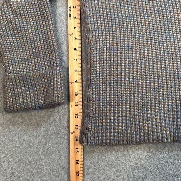 Ann Taylor Chunky Knit Turtleneck Sweater Size Small Blue Gray Brown Wool Blend - Picture 4 of 5